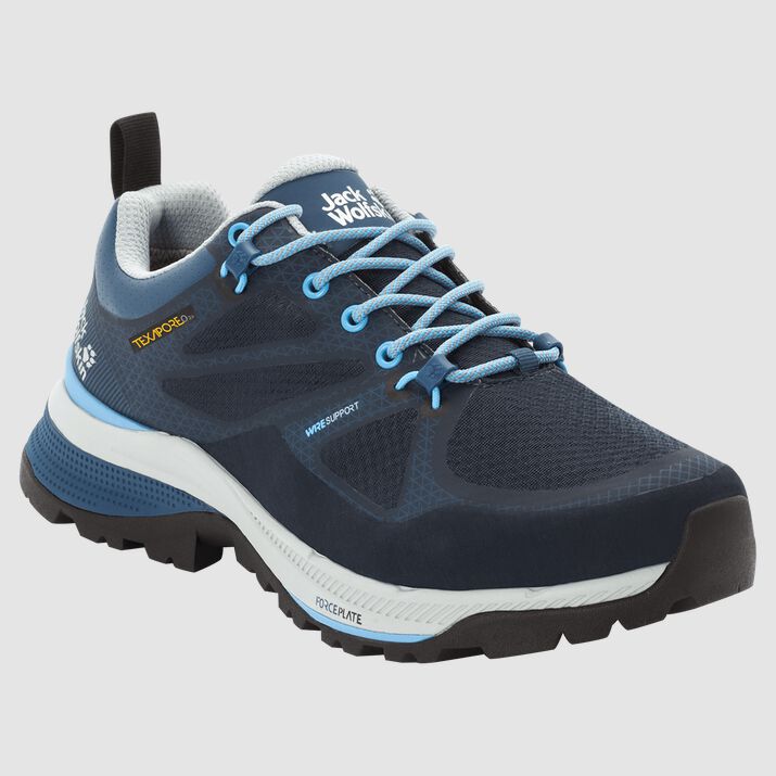 Jack Wolfskin Womens Force Striker Texapore Low Hiking Shoes Dark Blue/Light Blue 062581WSP